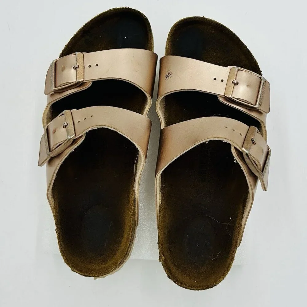 Birkenstock Girls Arizona Kids Slides Sandals Sz US 3-3.5 / 34 EU Rose Gold